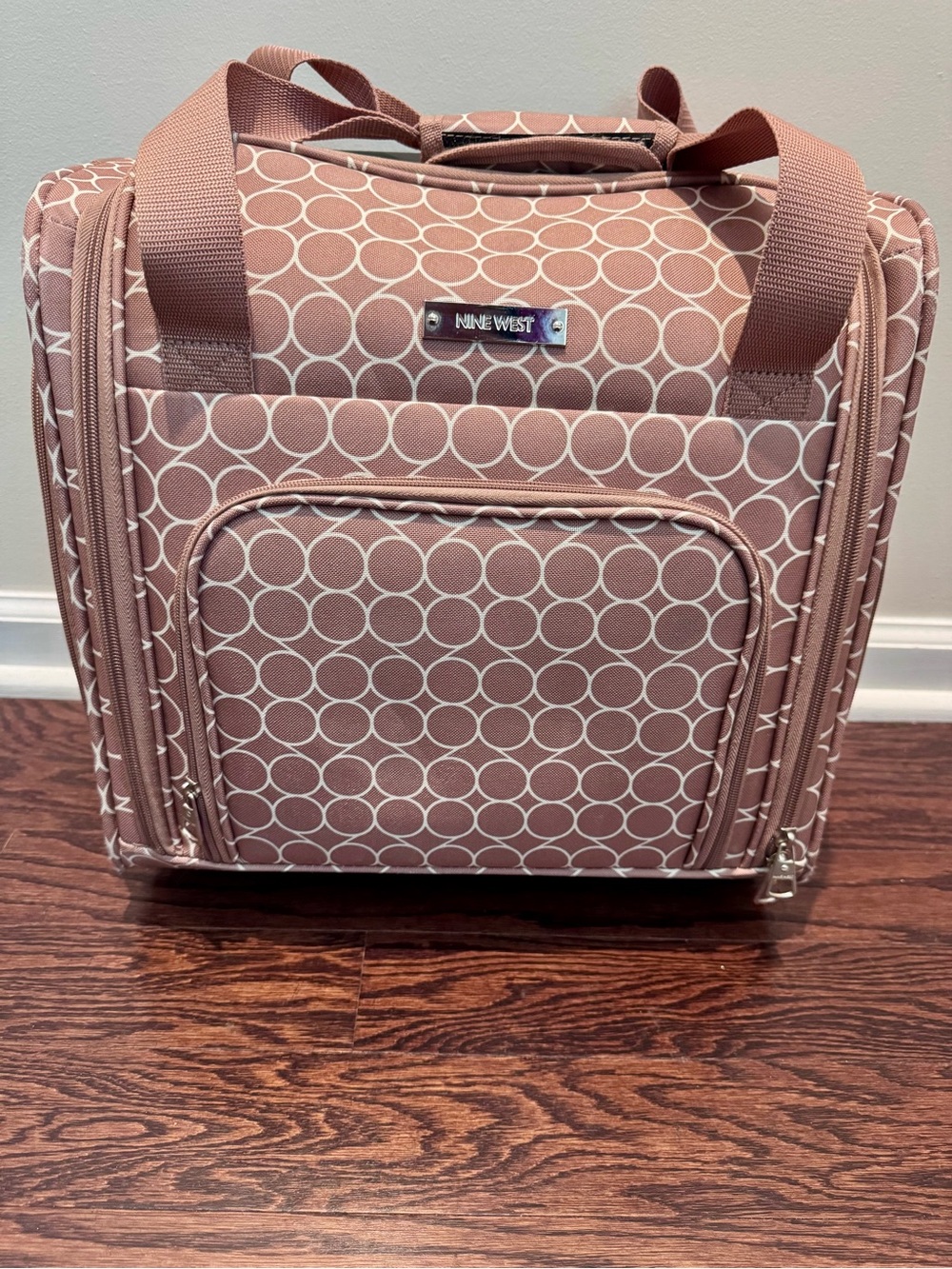 Nine West Tan Circle-Print Carry Tote